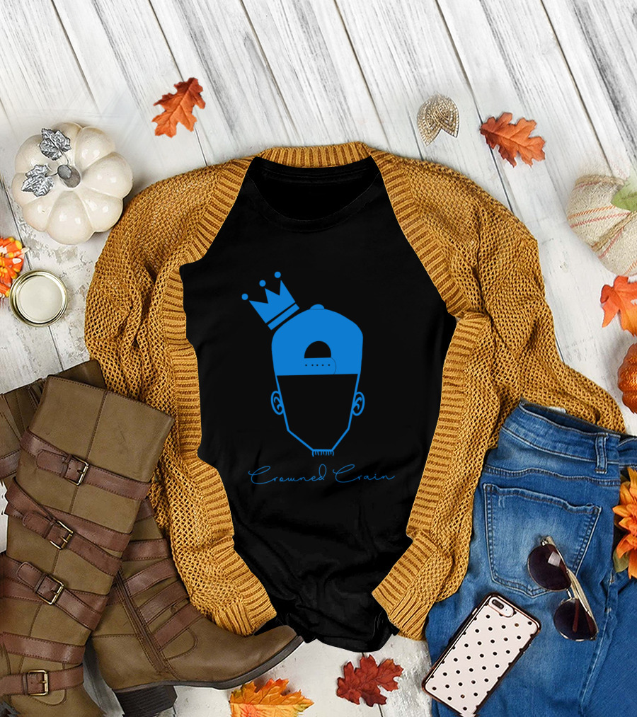 Crowned Crain Blue Cap Icon with Crown T-Shirt