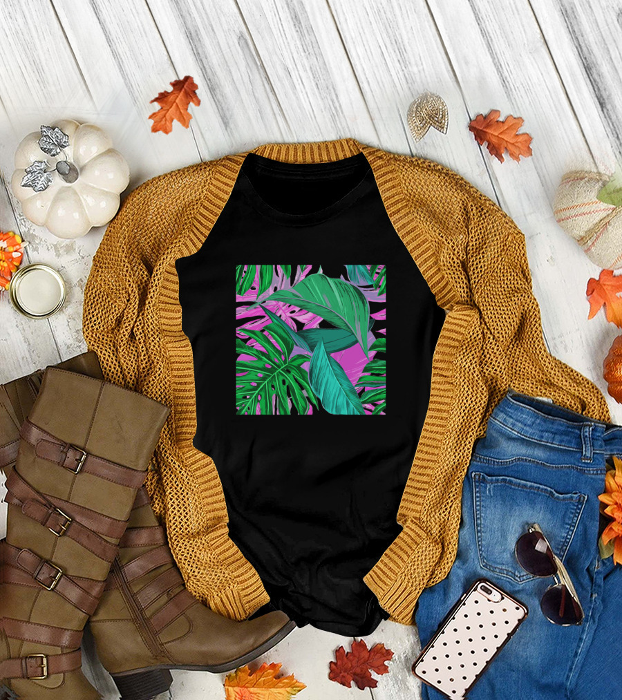 Monstera Tropical Leaf Vibrant Botanical T-Shirt