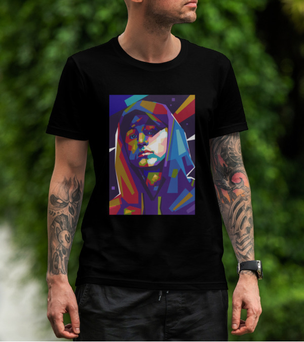 Nf Colorful Abstract Portrait With Vibrant Background T-Shirt