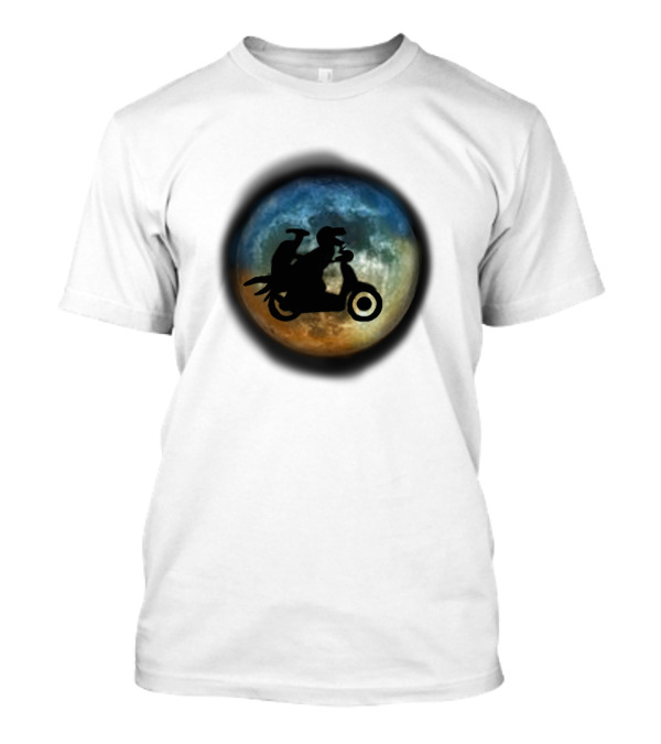 Riding Dinosaurs On The Moon Scooter Adventure T-Shirt