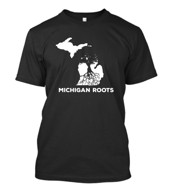 MICHIGAN ROOTS Tree Silhouette State Map T-Shirt