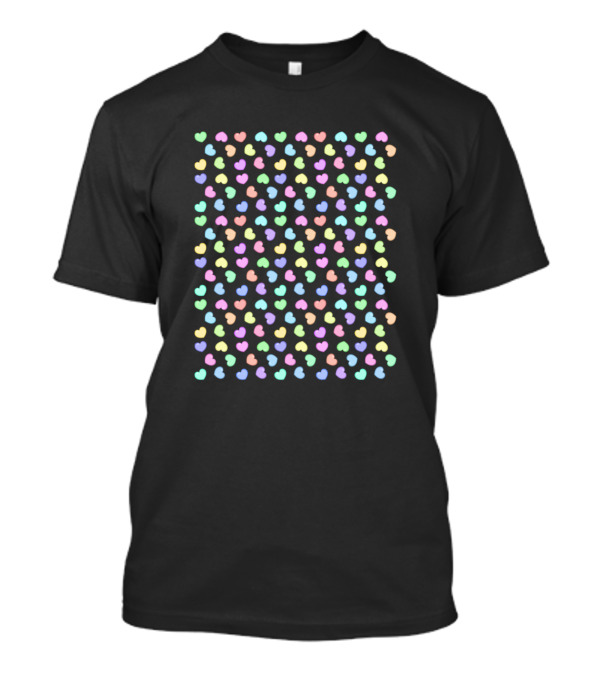 Colorful Heart Pattern Multicolor Hearts T-Shirt