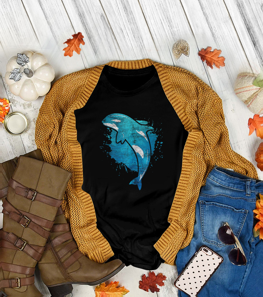 Colorful Orca Splash Art 209 T-Shirt