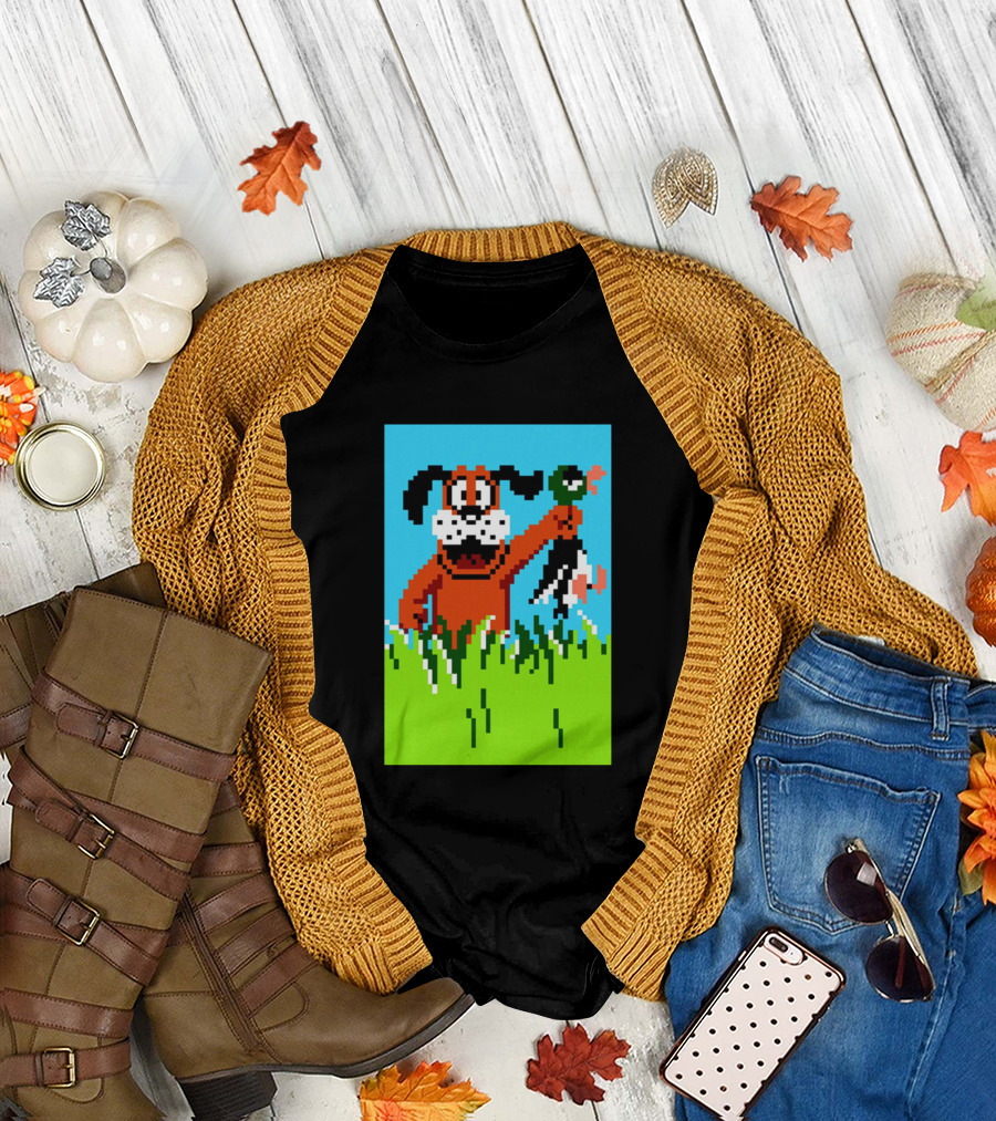 Duck Hunt NES Dog and Duck Pixel T-Shirt