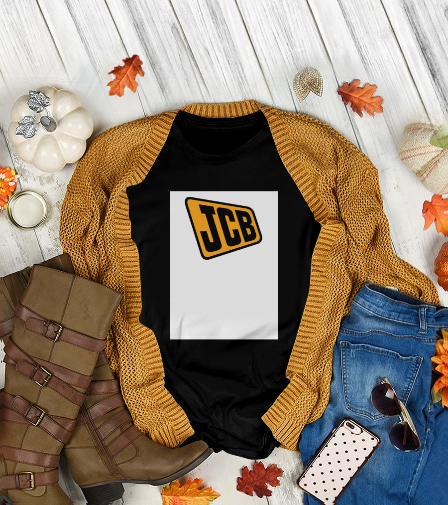 JCB Construction Machinery Logo Yellow and Black T-Shirt