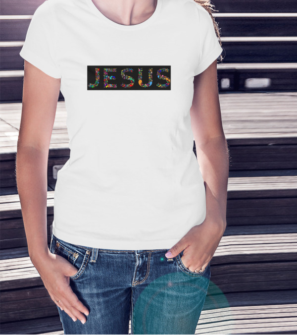 Jesus Love Vibrant Floral Typography T-Shirt