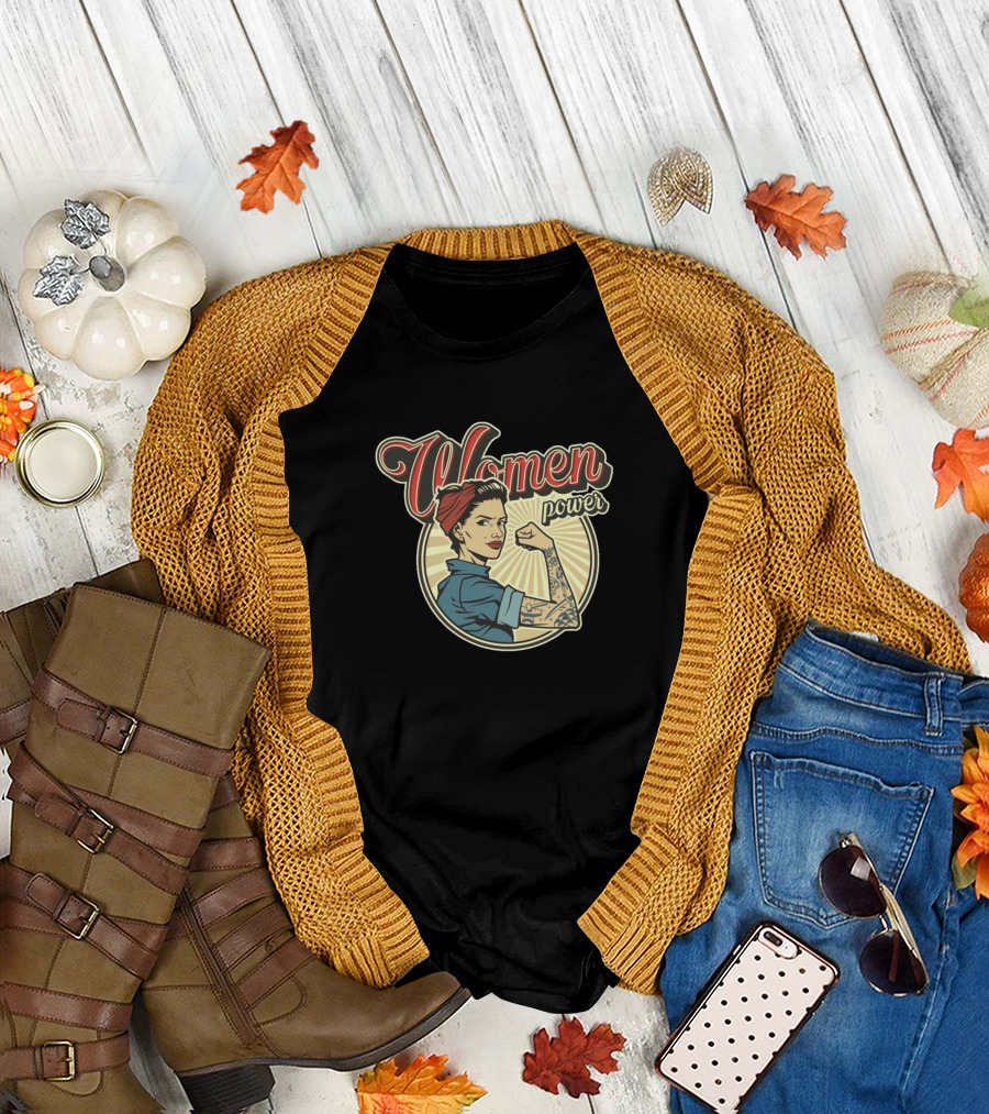 Women Power Retro Style Rosie the Riveter T-Shirt