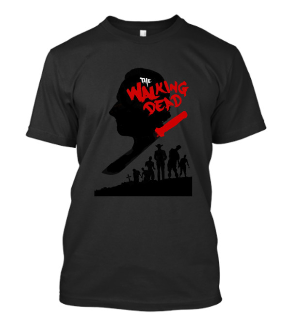 The Walking Dead Silhouette And Red Bat Icon With Character Lineup T-Shirt