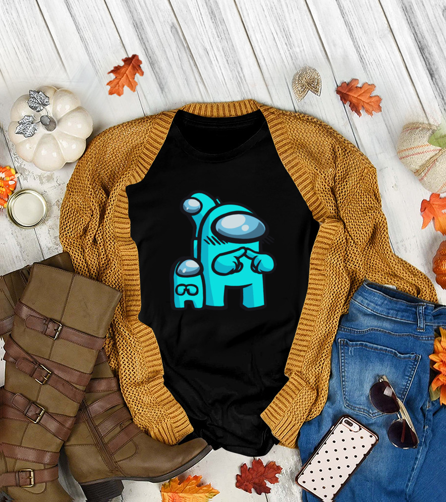 Among Us Cyan Crewmate Duo T-Shirt