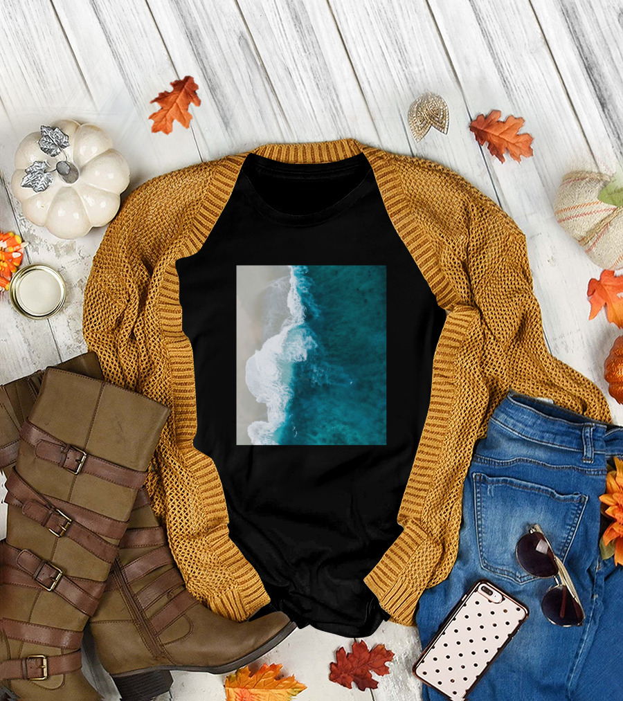 Beach With Awesome Crystal Blue Waves Ocean Photography T-Shirt