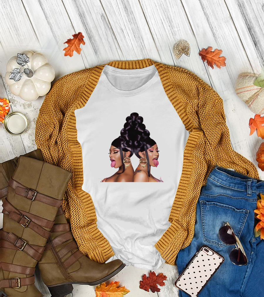 Cardi B And Megan Thee Stallion Duo Iconic Hairstyle 쇼 прямо T-Shirt
