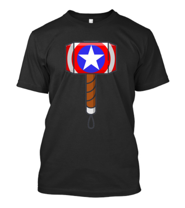 Captain America Thor Hammer Mjolnir Star Shield Combo T-Shirt