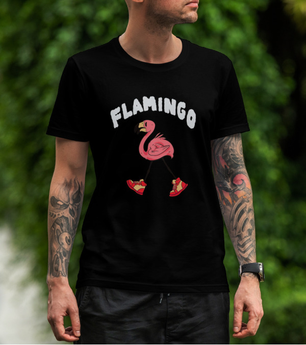 Flamingo Walk Boot Boy Gaming Sneaker T-Shirt