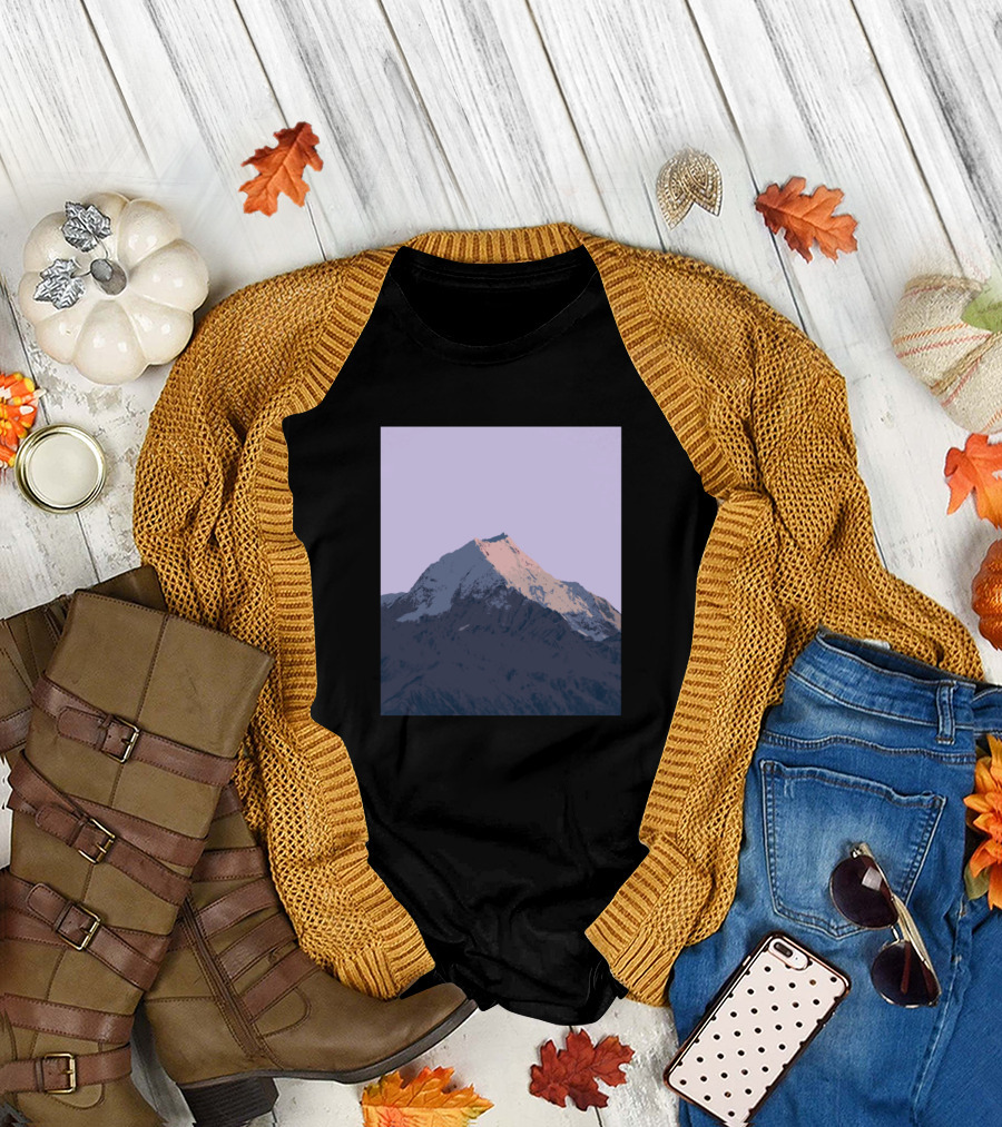 Snowy Mountain Blue Sky Dawn Vista T-Shirt