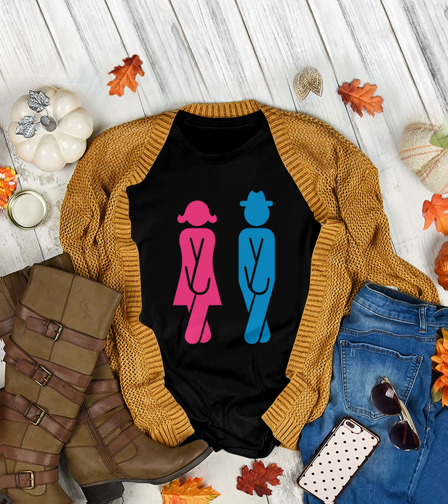 Restroom Figures In Need Vts2 Pink Woman Blue Man T-Shirt