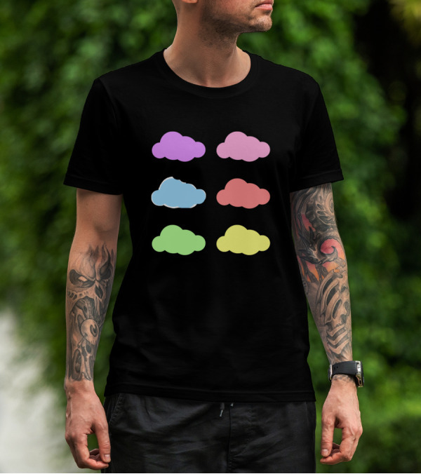 Pastel Clouds Lavender Pink Blue Coral Green Yellow T-Shirt