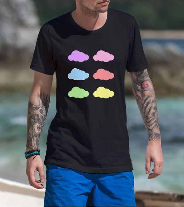 Pastel Clouds Lavender Pink Blue Coral Green Yellow T-Shirt