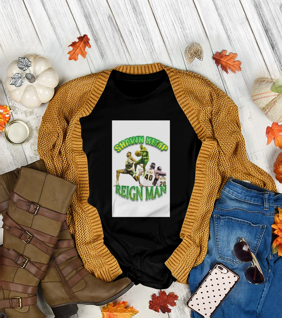 Shawn Kemp Reign Man Basketball Legend T-Shirt
