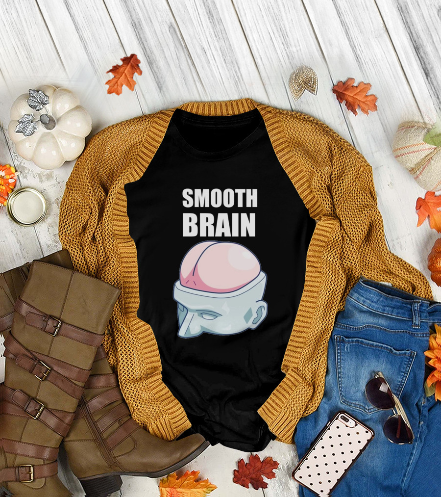 Smooth Brain Meme Funny Cartoon Head T-Shirt