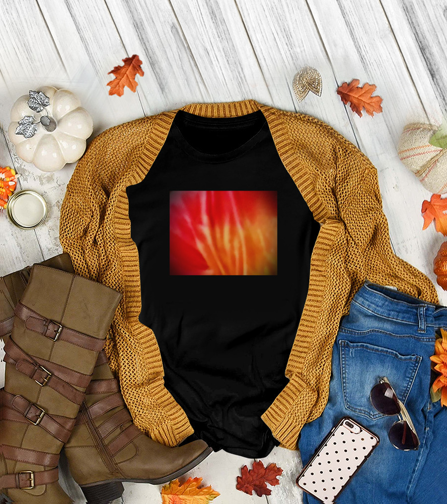 Tye Die Vibrant Red Orange Abstract T-Shirt