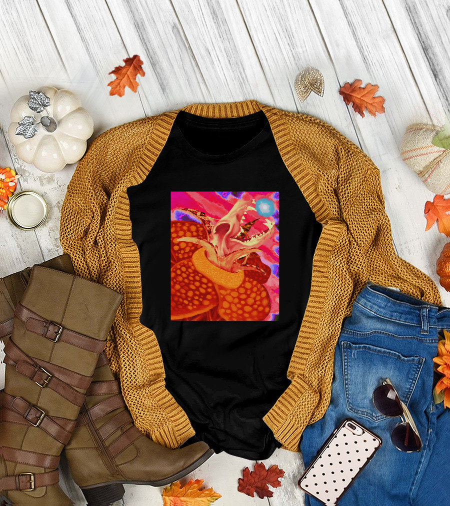 Jigsaw Hustle Surreal Burst Monstera Abstract Puzzles T-Shirt