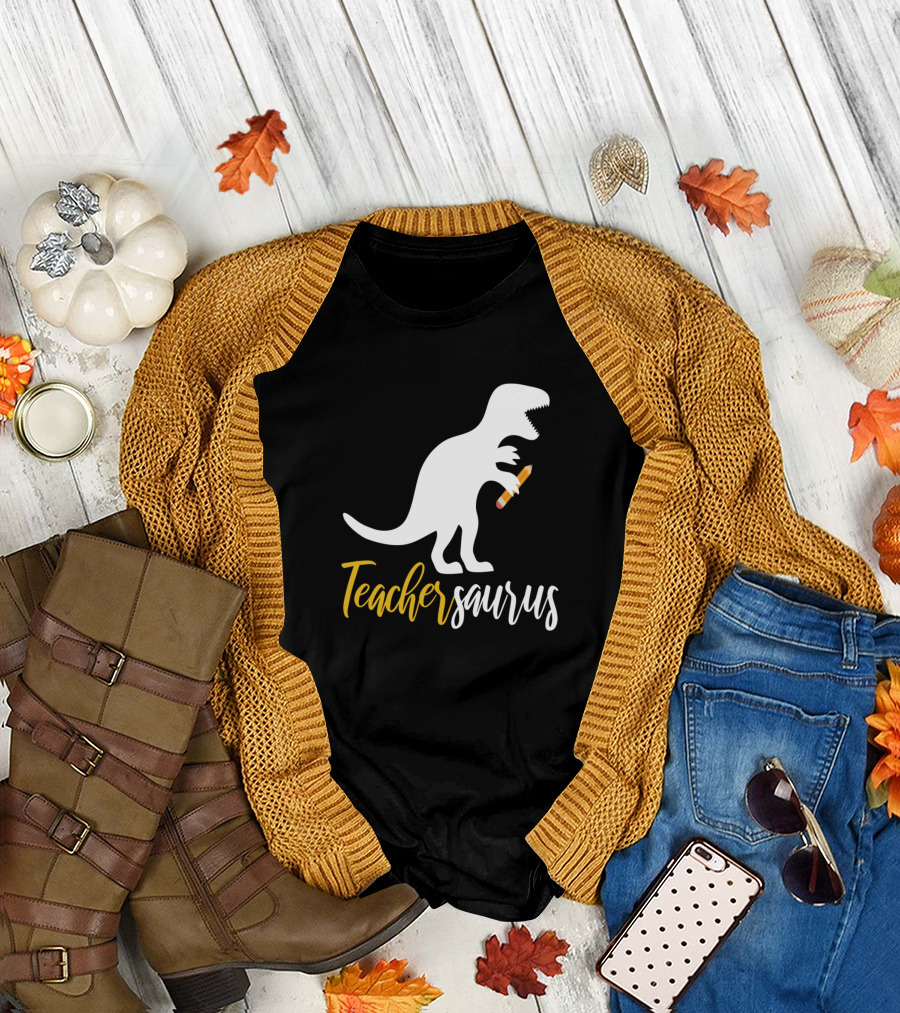 Teachersaurus Dinosaur Teacher Dino T-Shirt