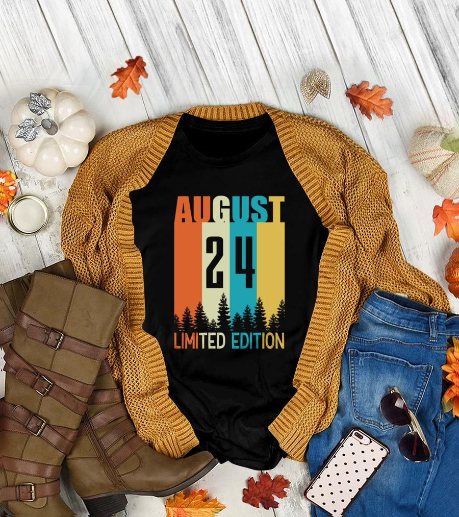 August 24 Vintage Birthday T-Shirt