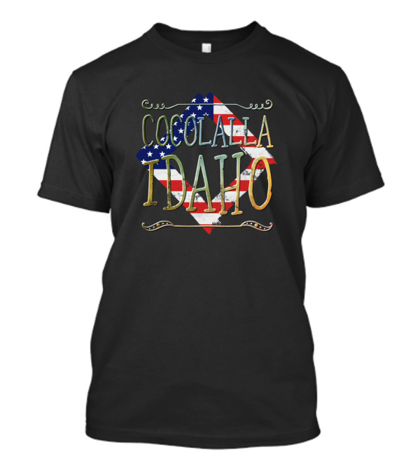 Cocolalla Idaho American Flag Background T-Shirt