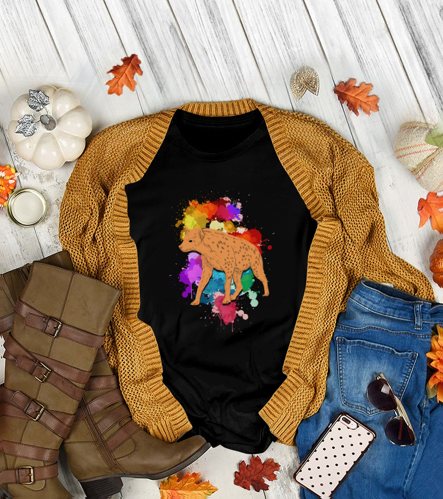 Colorful Paint Splash Hyena T-Shirt