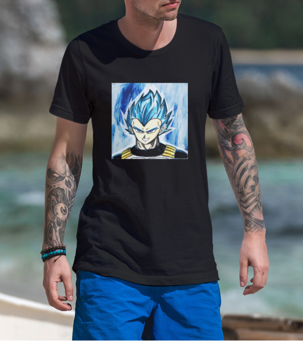 Vegeta Super Saiyan God Blue Dragonball Iconic Character T-Shirt