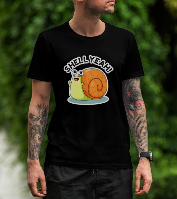 SHELL YEAH Cute Snail Pun Orange Shell T-Shirt