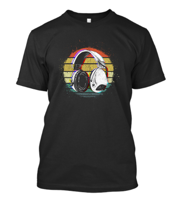 Vintage Music Producer Audio Headphones Retro Gaming T-Shirt