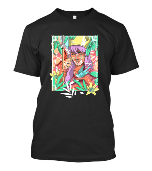 The Mime Warrior With Spear And Nature Elements T-Shirt