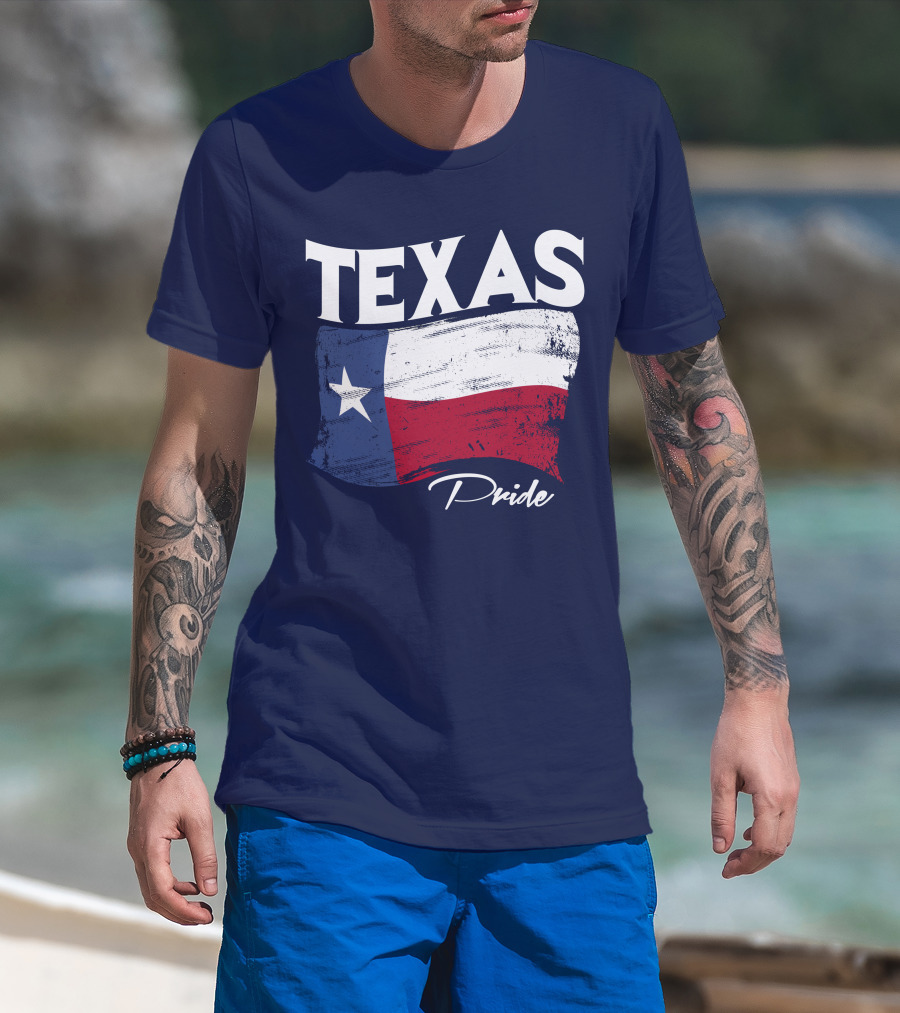 Texas Pride Lone Star Flag Bold Statement T-Shirt