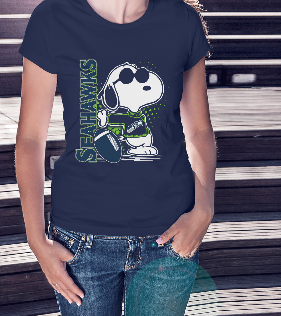 Seattle Seahawks Snoopy Football T-Shirt