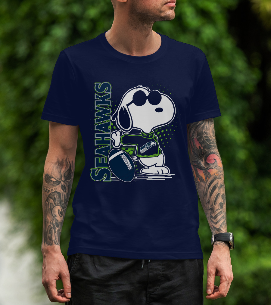 Seattle Seahawks Snoopy Football T-Shirt