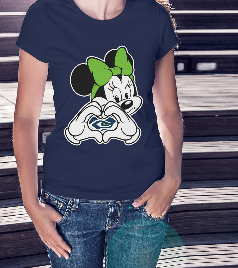 Seattle Seahawks Minnie Mouse Heart T-Shirt