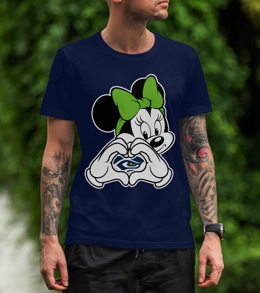 Seattle Seahawks Minnie Mouse Heart T-Shirt