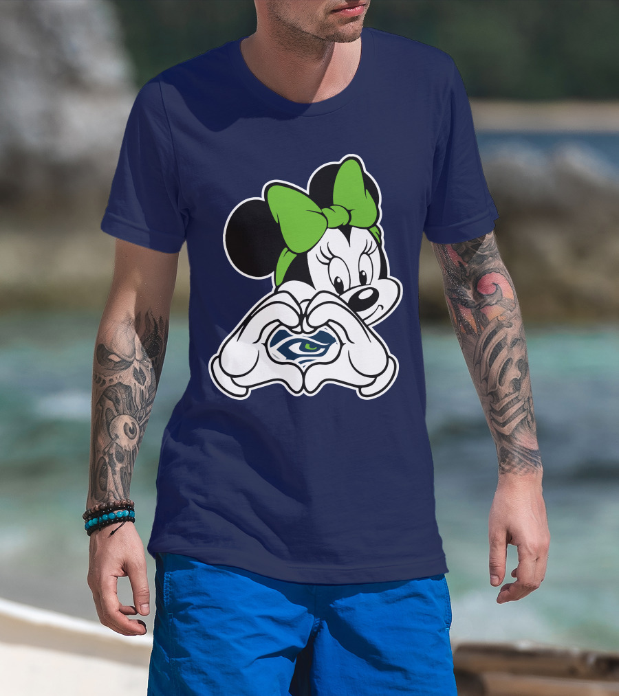 Seattle Seahawks Minnie Mouse Heart T-Shirt