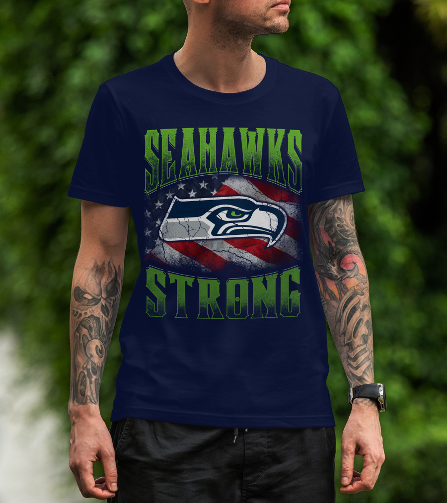 Seattle Seahawks Strong American Flag T-Shirt