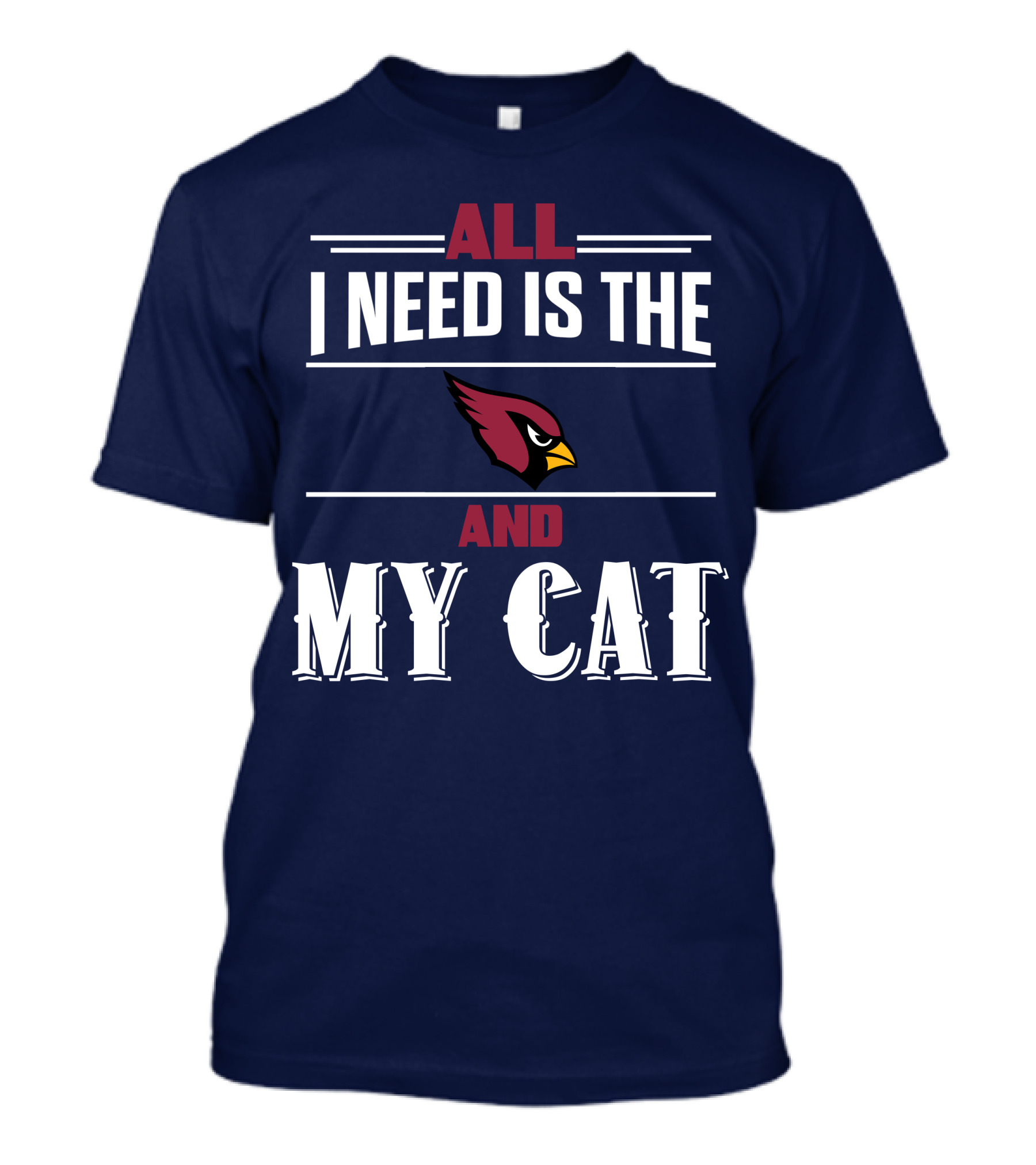All I Need Is The Arizona Cardinals And My Cat T-Shirt