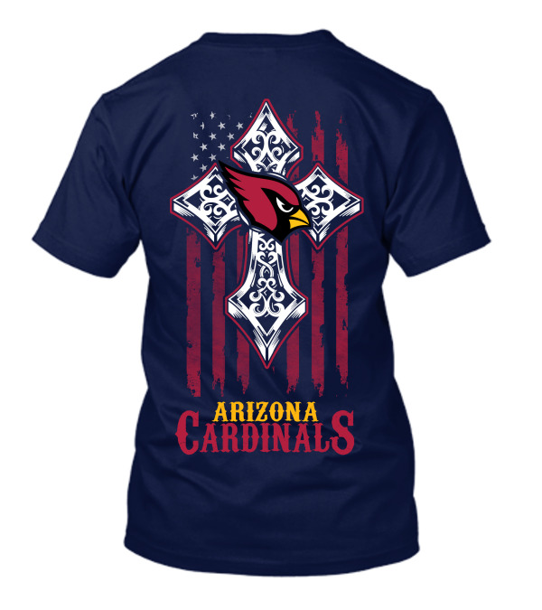 Arizona Cardinals Flag Cross With Stars And Stripes Bird T-Shirt