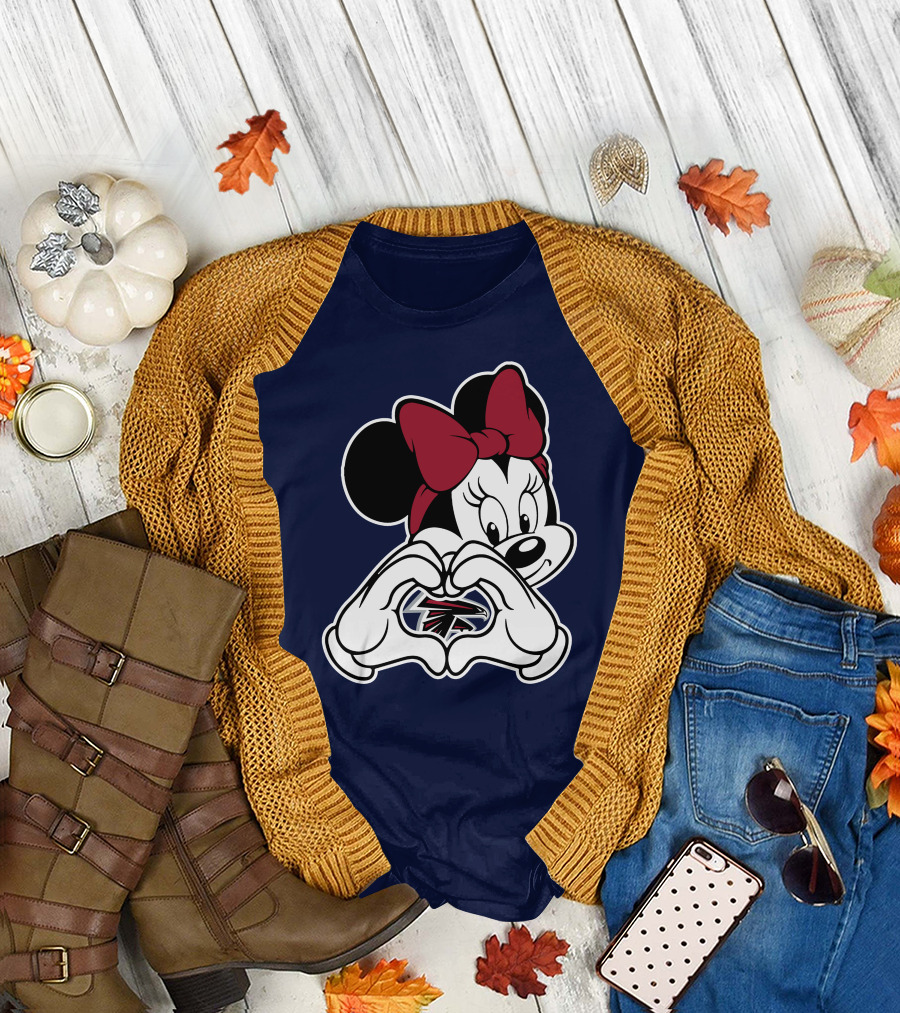 Minnie Heart Hands Atlanta Falcons T-Shirt