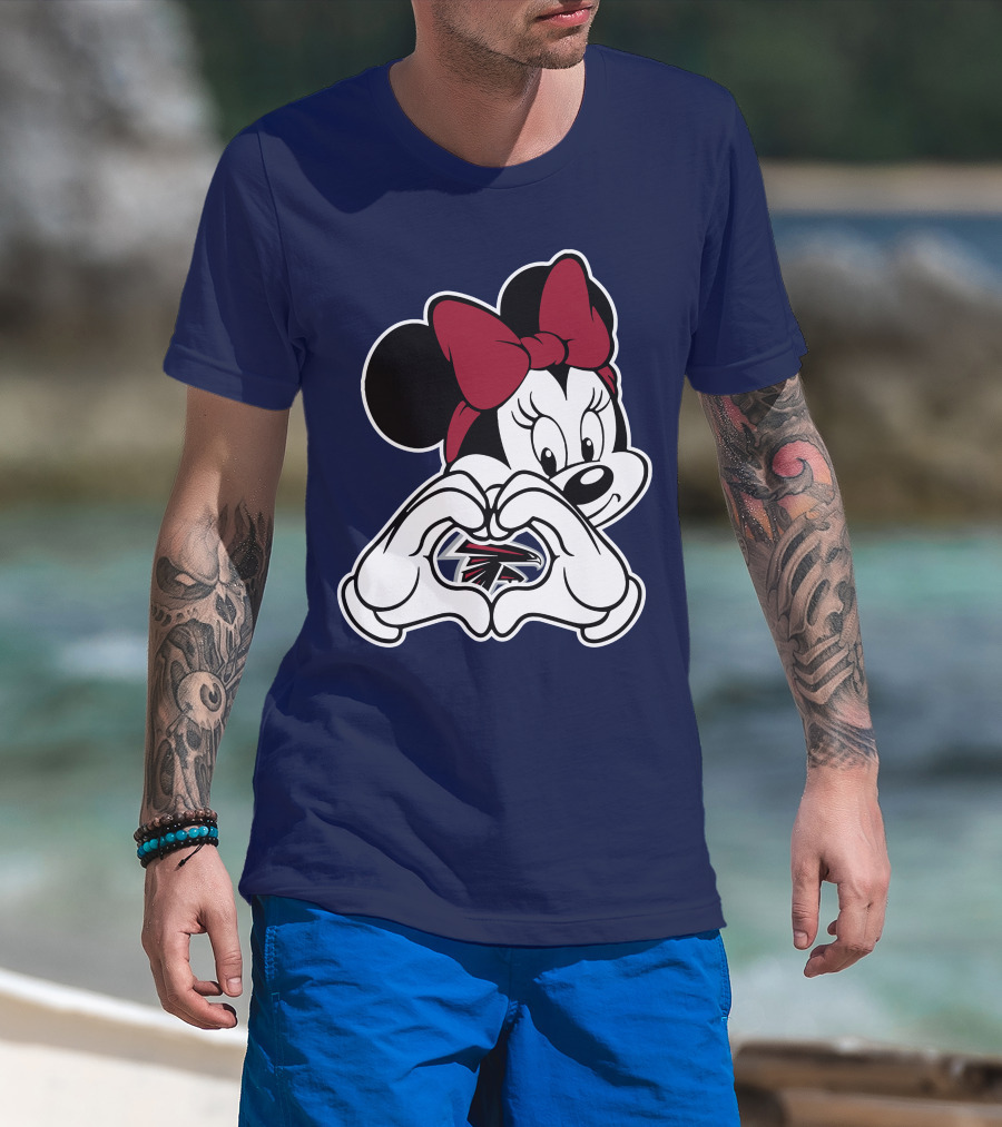 Minnie Heart Hands Atlanta Falcons T-Shirt