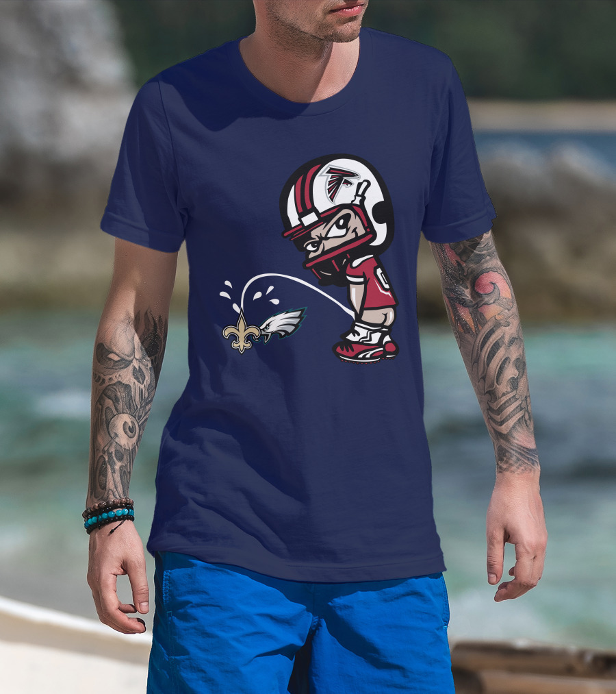 Atlanta Falcons Rivalry With Saints And Eagles Iconic Helmet T-Shirt