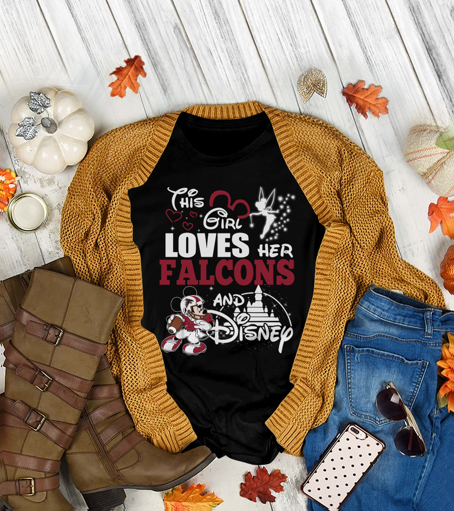 This Girl Loves Her Falcons And Disney T-Shirt