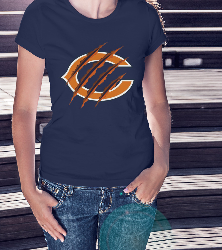 Chicago Bears C Logo With Claw Marks T-Shirt
