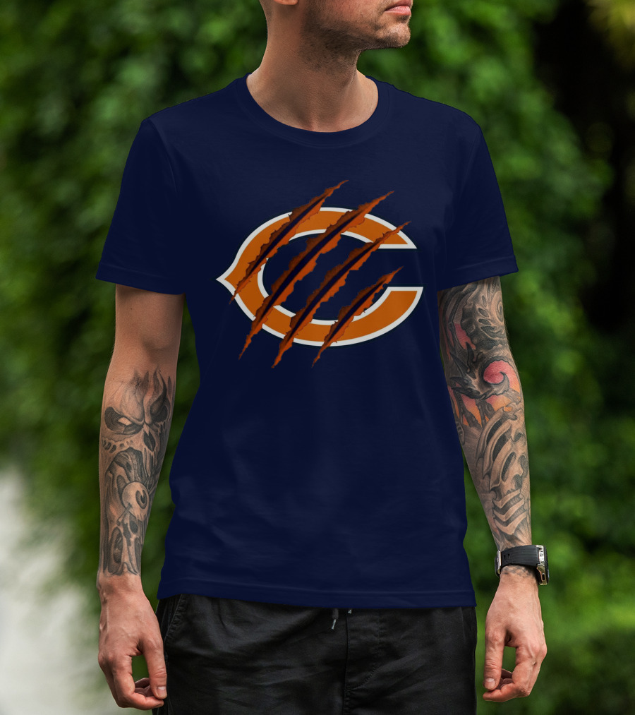 Chicago Bears C Logo With Claw Marks T-Shirt