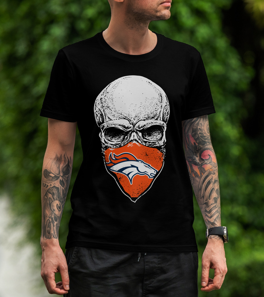 Denver Broncos Skull Logo Bandana T-Shirt