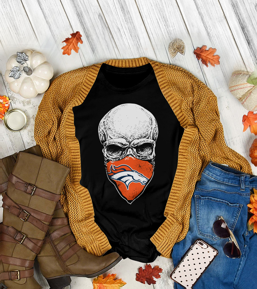 Denver Broncos Skull Logo Bandana T-Shirt